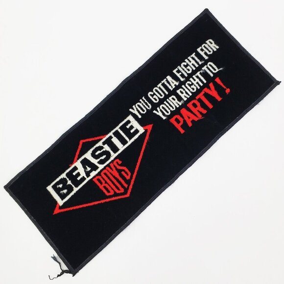 Beastie Boys Vintage Patch 90s Felt Fight Right Party Iron On 10.25x4" NOS - Picture 1 of 11